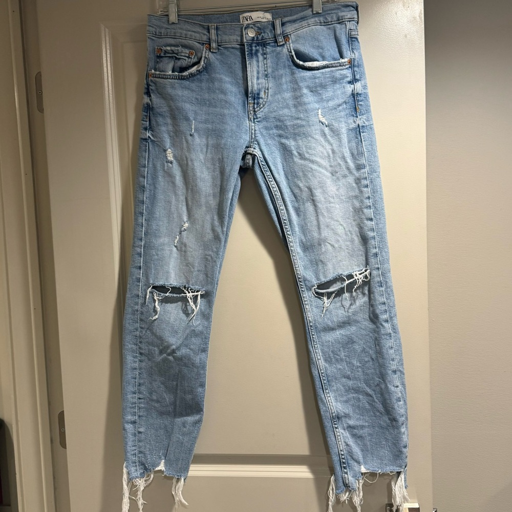 Zara The Slim Boyfriend Jeans in Beach Blue Size 6